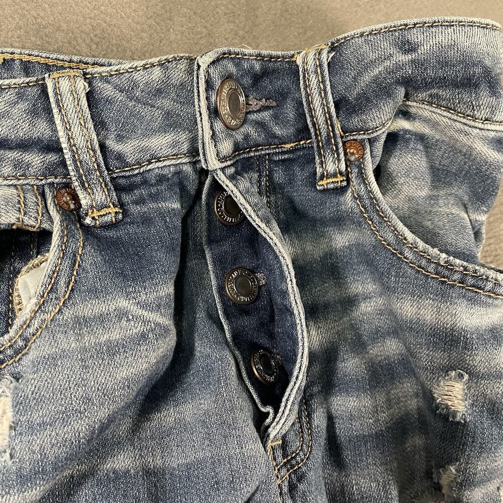 American Eagle Jeans Blue Women’s Size 2 Cotton Tomgirl Distressed Casual - Picture 6 of 13